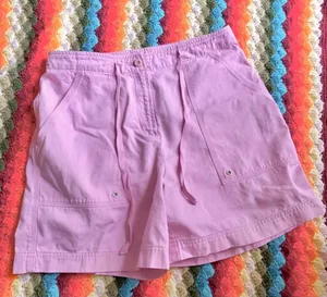 LRL RALPH LAUREN Pink Sporty Preppy Utility Carpenter Cargo Shorts Golf Tennis Country Club Cotton Drawstring Waist Hiking Camping Glamping Adventure Explorer Summer Beach Streetwear Vintage 2000s Y2K Sz 6 - Measurements in pics thumbnail 1