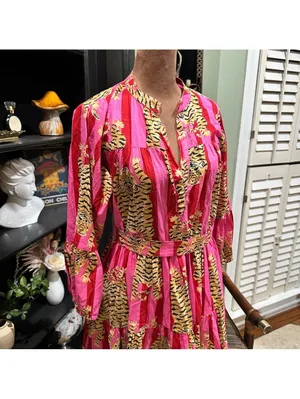 The Roots Pink Tiger Stripe Dress – Tagged XS, Fits Up to Small thumbnail 4