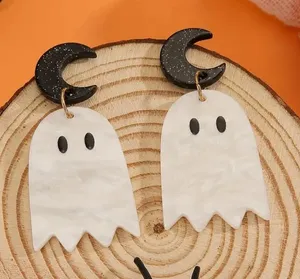 Boutique BLACK MOON GHOST  acrylic earrings thumbnail 1