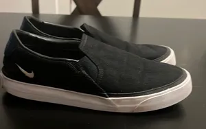 Nike‎ Womens Court Royale AC Canvas Slip On Shoes Black White 11 thumbnail 1