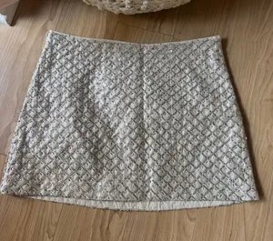 Divided Beaded Ivory Mini Skirt thumbnail 1