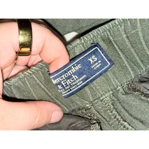Abercrombie & Fitch Olive Green Linen Blend Pull On Wide Leg Pants Women Size XS thumbnail 5