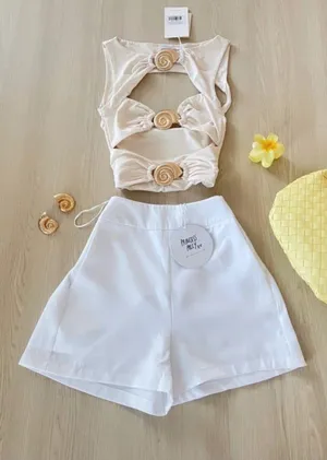 Princess Polly white shorts  thumbnail 1