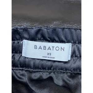 Aritzia Babaton Black Faux Vegan Leather Elastic Waist Mini Pencil Skirt Size XS thumbnail 3