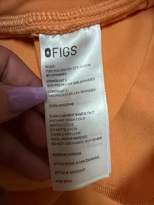 Figs Two Piece Shaka Orange Top & Jogger Set thumbnail 6
