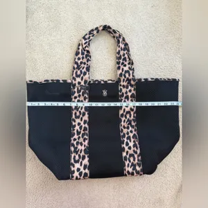 Victoria’s Secret mesh shopper with leopard accent cheetah handles thumbnail 5