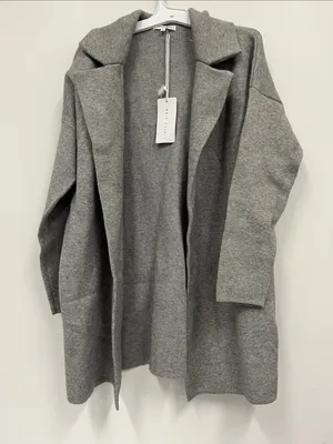 NWT Little Lies Minimalist Gray Open-Front Coatigan size M/L thumbnail 1
