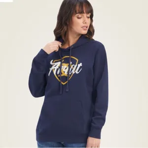 Ariat REAL Shield Logo Hoodie navy eclipse large NWOT country cowgirl western​​ thumbnail 2