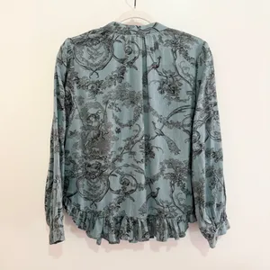 Ivy Jane Toile Ruffle Hem Cotton Blouse – Small thumbnail 8