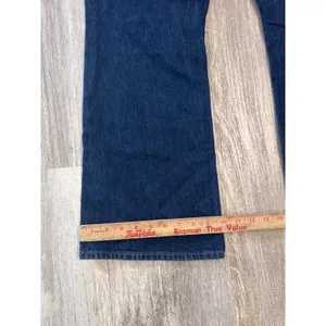 Madewell Flare Jeans Dark Indigo Blue High Rise Wide‎ Leg 1lDenim Size 32 Petite thumbnail 9