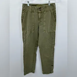 Sundance Femme Voyager Linen Blend Pants Olive‎ Green Women's Size 2 thumbnail 2