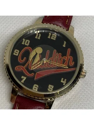 Harry Potter Quidditch Watch women gold tone 38mm quartz red leather running thumbnail 2