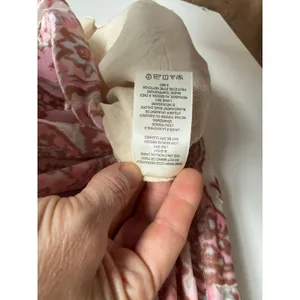 Paisley Boho Babydoll Mini Free People Dress Small Pink Velvet Burnout thumbnail 10