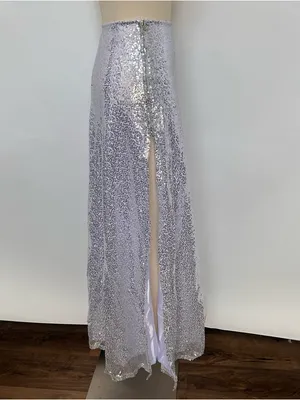 Daisy Corsets silver Sequin Maxi Skirt with Subtle Sheen thumbnail 2