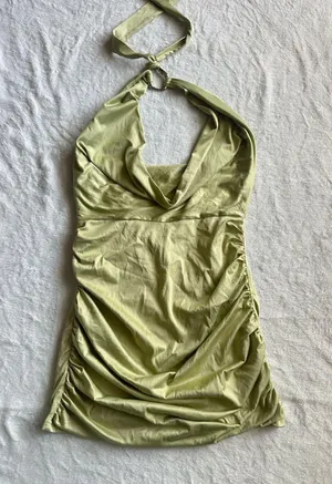Peppermayo Exclusive - Samara Halterneck Mini Dress - Sage thumbnail 3