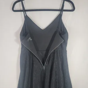 Lulus Way With Words Black Lace Skater Dress Size M Fit Flare Mini Coquette LBD thumbnail 10