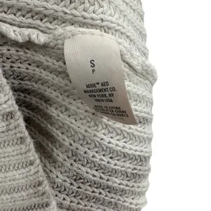 Aerie size Small oversized pullover style sweater v neck‎ gray white marbled thumbnail 6