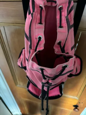 PINK - Victoria's Secret Black & Pink Striped Backpack thumbnail 5