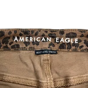American Eagle Womens Size 6 Leopard Print Super Hi‎ Rise Jegging Skinny Jeans thumbnail 5