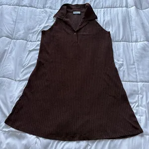 Portocruz Womens Sleeveless Coverup‎ Pockets Brown Dress Beach Summer Collared thumbnail 1