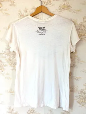 Y2K Harley-Davidson Cream White Studded Wing Embellished Biker Motorcycle Tee L thumbnail 3