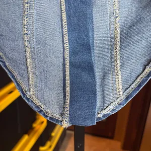Vintage Lone Star Blue Indigo Wash Denim Smocked Corset Tube Top Size Small thumbnail 7