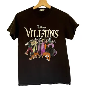 Disney Villians black‎ short sleeved shirt cotton women's size small basic top thumbnail 1
