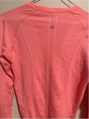 Lululemon Swiftly Tech Long Sleeve Light Flare Inkwell Orange Pink- Size 6 thumbnail 7