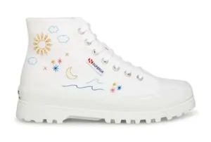 Superga White & Blue Embroidered Accent Alpina Plao Hightop Sneakers.(Size 7.5) thumbnail 1