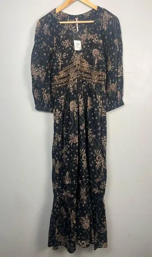 NWT Free People Women's Golden Hour Maxi Dress Black size XS thumbnail 3