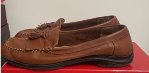 Anne Klein Graceanns Iflex‎ tobacco leather 9 1/2 M women's slip on tassels thumbnail 1