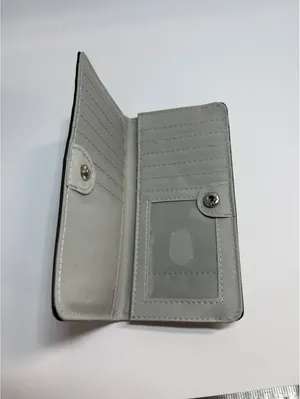 Women’s Gray Faux Leather Bifold Wallet Zip Pocket Card Holder Organizer thumbnail 4