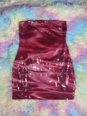 Cute Sequin Pink Tube Top Dress thumbnail 3