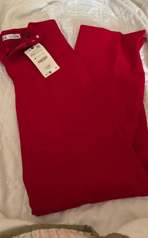 Red Zara High Waisted Dress Pants thumbnail 1