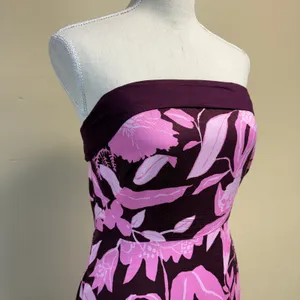 Anthropologie Jo Faulkner Strapless Pink Red Floral Dress Size 10 thumbnail 4