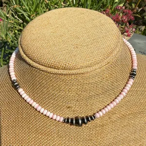 Handmade 15” Navajo Style Sterling Silver Saucers Choker thumbnail 5