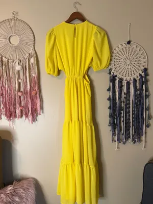 Aura Maxi Dress Yellow Size XS thumbnail 4