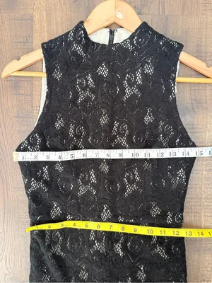 Alice + Olivia Gisela High Neck Long Lace Sleeveless Black Maxi Dress 2‎ thumbnail 11