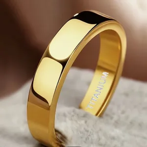 Women’s Luxury Collection 18k Gold Plated 4mm Polished Finish Band Size 6 thumbnail 2