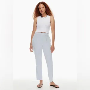 🌟Babaton🌟 Aritzia Conan Crepe Pull On Crop Trouser Pale Blue Sz 0 thumbnail 2