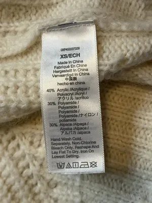 Madewell Charley Boxy Cozy Oversized Pullover Sweater XS Cream Alpaca Knit MC006 thumbnail 6