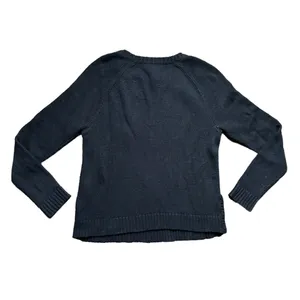 Lauren Ralph Lauren Polo Jeans Co Womens Size Medium Waffle Knit Black Sweater thumbnail 2