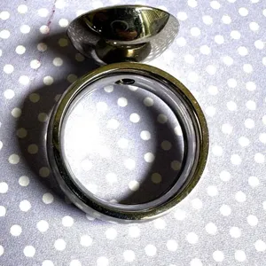 Stainless steel clear rhinestone ring Silver thumbnail 5