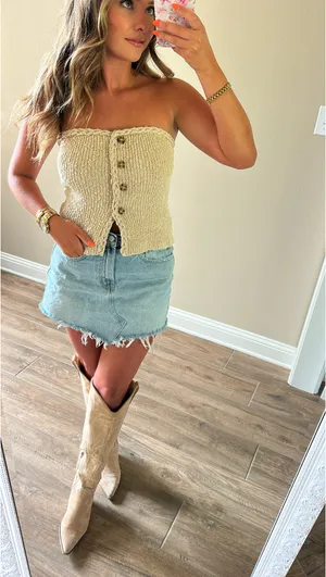 Strapless Top Tan Size M thumbnail 3