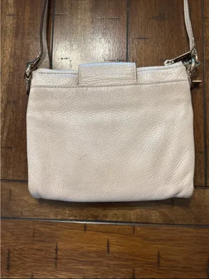 MICHAEL Michael Kors Cream Leather MK Logo Crossbody thumbnail 3