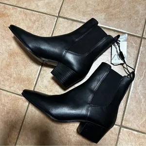 Zara HEELED LEATHER ANKLE BOOTS size 38 thumbnail 11