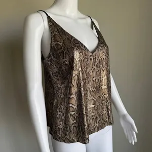 L’AGENCE Metallic Snakeskin Print Camisole Tank Top Size S NWT thumbnail 3