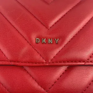 DKNY Veronica WOC Red Leather Quilted Crossbody Wallet Mini Purse Crossbody OS thumbnail 4