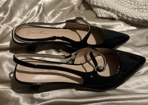 Black Kitten Heels Size 10 thumbnail 1
