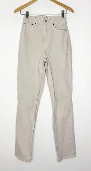 Abercrombie & Fitch 90s Straight Jeans Ultra High Rise Curve Love Cream Size 0 thumbnail 1